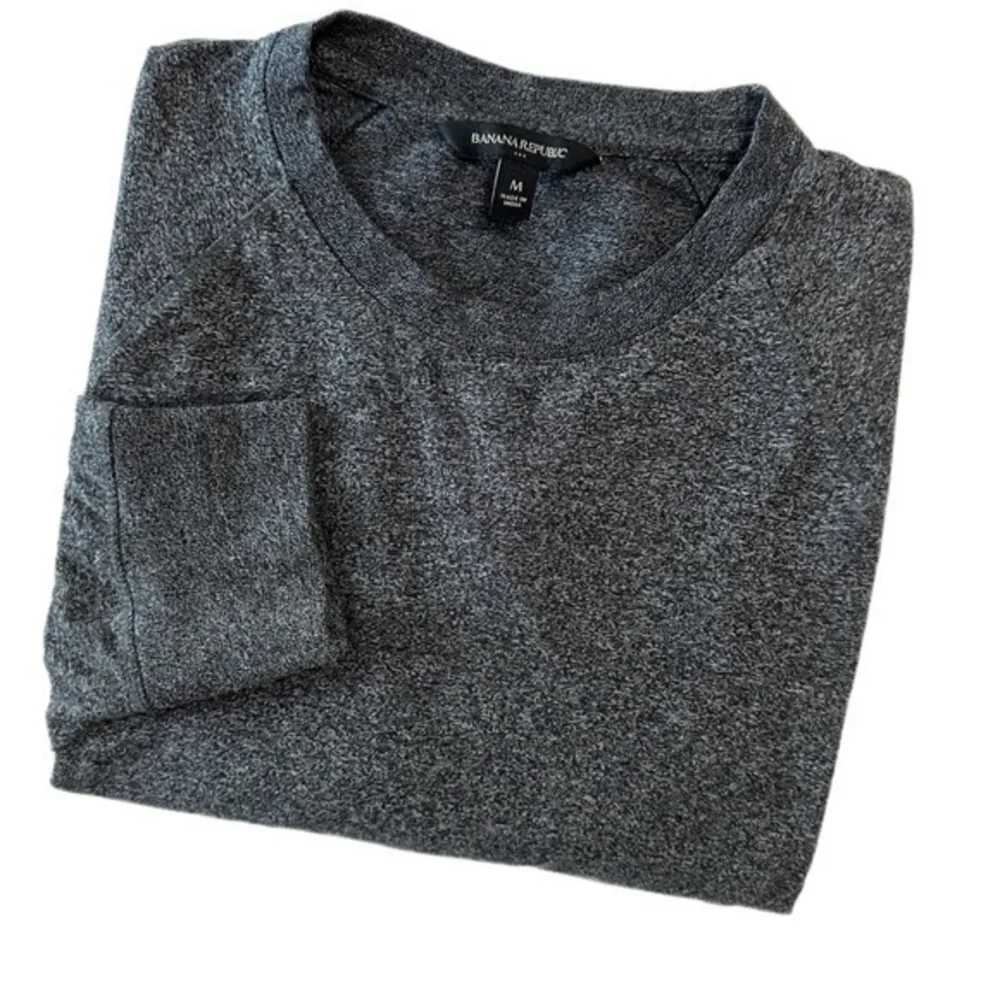 Mens Marled Crew Neck Longsleeve‎ T- Shirt Sz M